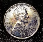 1943 AU WHEAT CENT  TONED STEEL  PENNY