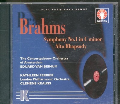 CDK1210 Various Artists Brahms Symphony No. 1 In C Minor, Alto Rhapsody CD
