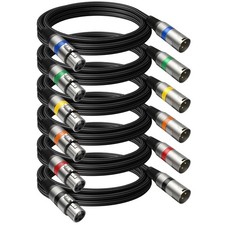 Professional 6 Pack 6FT XLR Cables, Noise Free and Long-Lasting Braided XLR M...