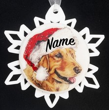 Santa Golden Retriever Dog Breed Personalized Christmas Ornament