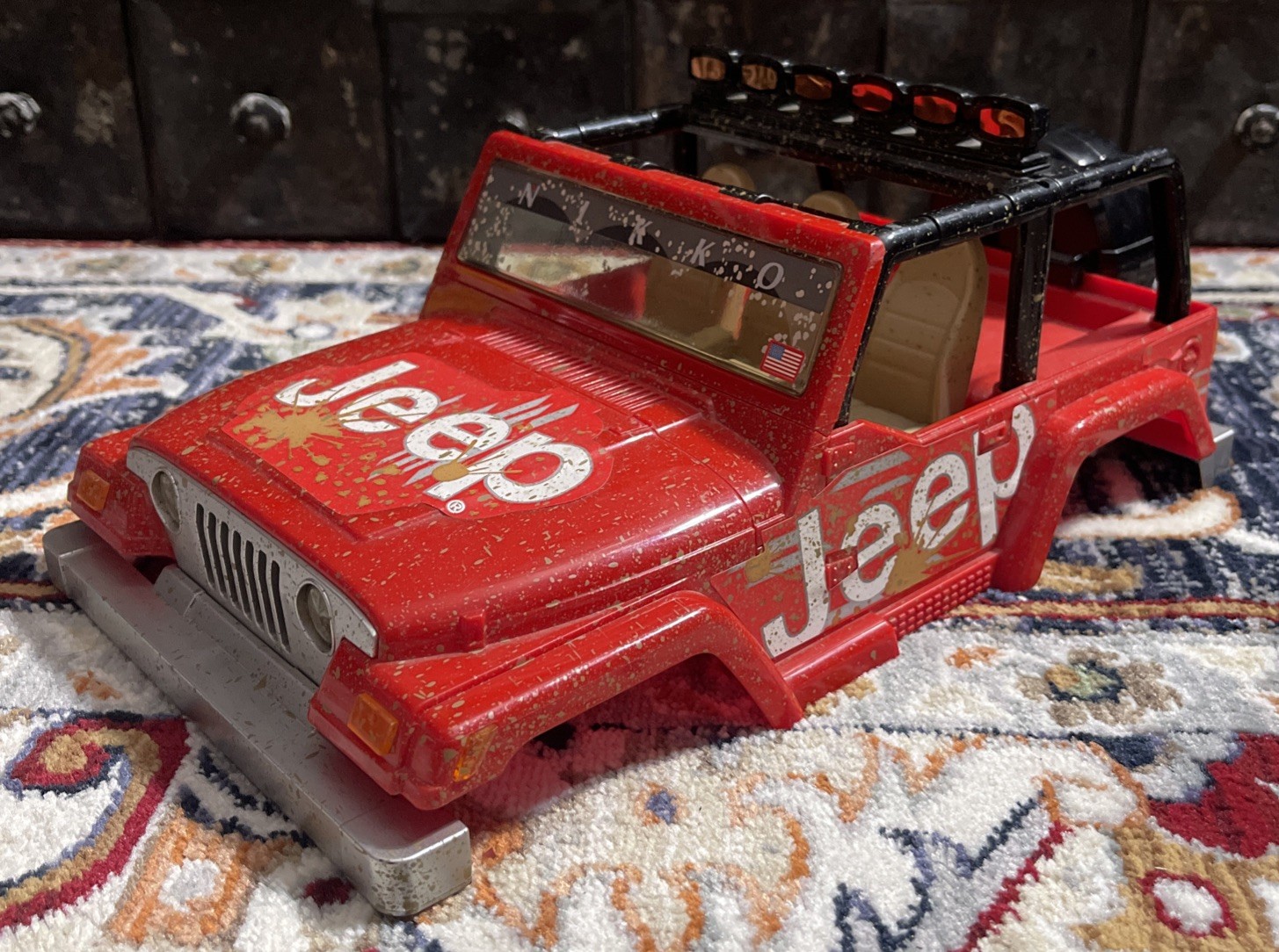 Vintage Nikko 2003 Dirty Jeep Monster Wrangler RC Body Shell 1/14 Scale
