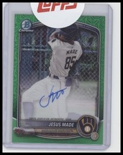 2025 Bowman #BMA-JM Jesus Made Chrome Prospect Auto Mojo Green Refractor #/99
