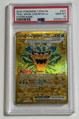 Pokemon Teal Mask Ogerpon ex Twilight Masquerade Hyper Rare #221 PSA 10