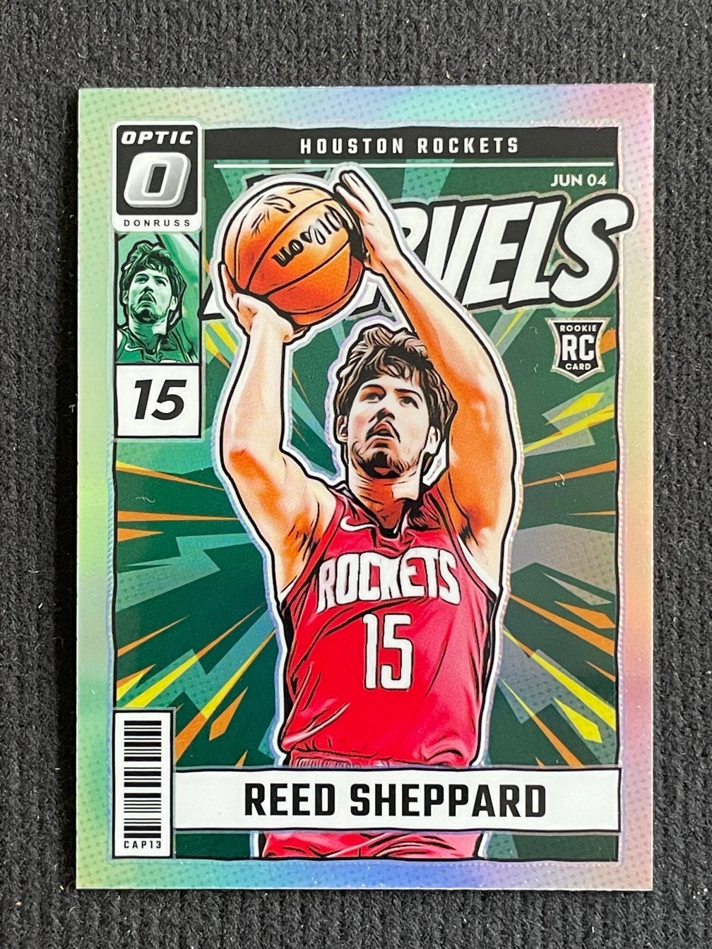 Reed Sheppard 2024-25 Panini Donruss Optic RC Net Marvels Silver #4