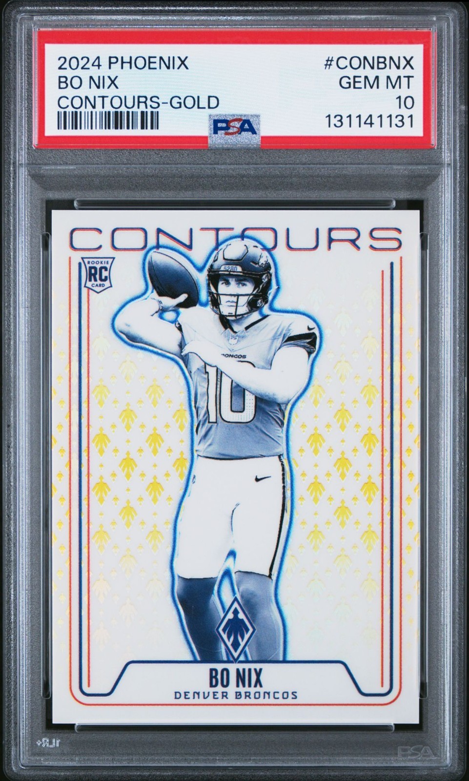 Bo Nix Panini Phoenix Contours #CONBNX Gold