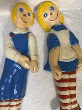 Pair of Vintage Raggedy Ann and Andy Wall Hangings