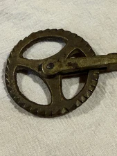 Antique 19th Century Wheel Brass Pie Crimper Kitchen Tool