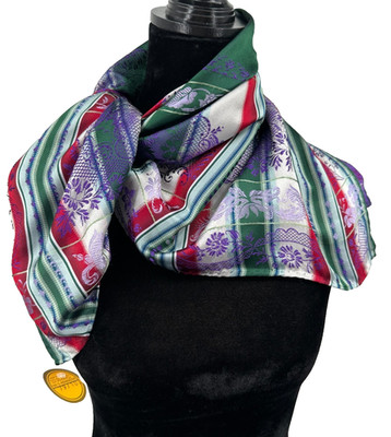 Gorsuch LTD Das Echte Bienentuch Womens Plum Mint Lattice Square Silk Scarf