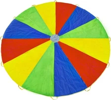 Parachute with Handles 6ft 8ft 10ft 12ft 16ft 20ft parachute, Multicolor 
