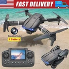 5K HD Camera Drone WiFi FPV RC Foldable Dual Camera w/ 3 Batteries+Screen Remote