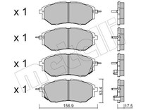 Metelli Bremsbelagsatz, Scheibenbremse 22-0763-0 Passend FüR Subaru