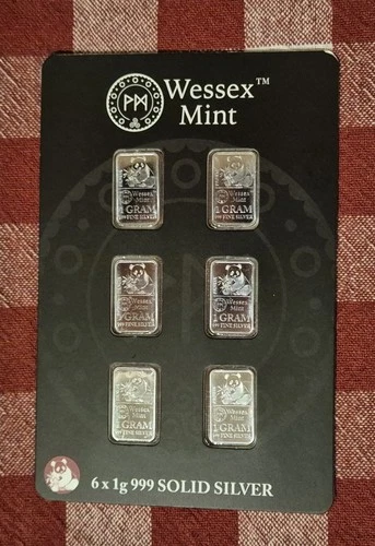 Wessex Mint - 1 x card containing 6g of Fine .999 Silver GREAT PRICE