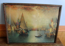 Ant. Richard Dey De Ribcowskiy Litho Venice Sunset Orig. Frame