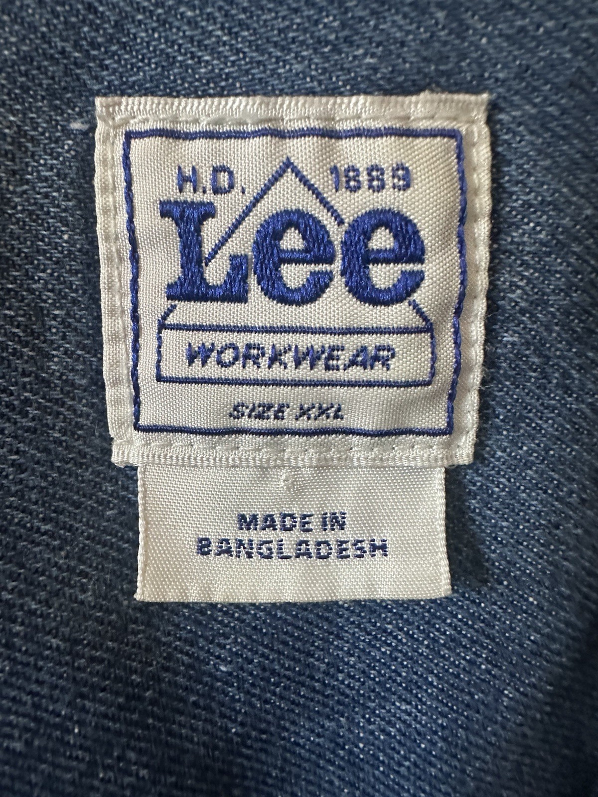 Vintage Lee Denim Work Shirt Heavy Weight Big Pockets Barn Farm Cowboy sz XXL thumbnail 4