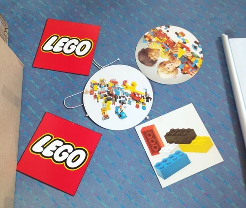 LEGO Castle Fabuland Cardboard Store Display Sign Hanging Mobile Vintage 80s