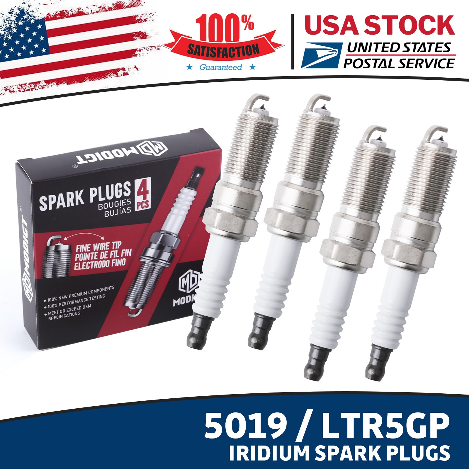 Premium 8 Pcs Replacement For NGK 5019 LTR5GP Iridium Spark Plugs New MGT