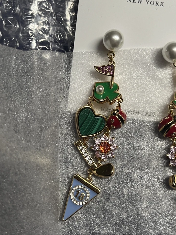 Kate Spade New York Golf Hole in One Statement Drop Earrings NEW - Image 4 of 4