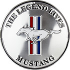 FORD THE LEGENDARY MUSTANG 24" X LARGE ROUND SIGN METAL TIN EMBOSSED LOGO GARAGE