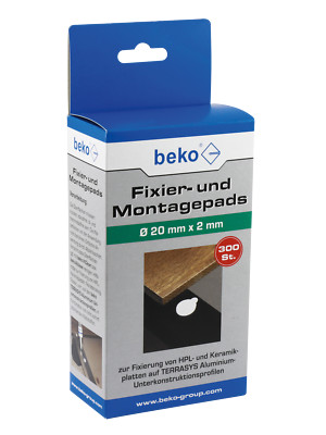 Beko Fixier- und Montagepads Ø 20 mm x 2 mm, 300 Pads je Pack Montage Pads 