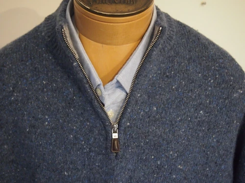 Peter Millar Wool Blend Tweed Quarter Zip Sweater NWT $278 XXL Blue - Picture 11 of 11