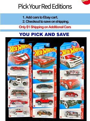 ホットウィール ターゲット限定　レッドエディション #7 #8 #9 - セット 2023 2024 Hot Wheels Red Editions Target Exclusive Cars You Pick
