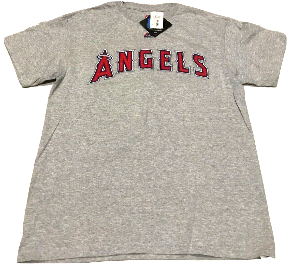 LA Angels T-Shirt Gray Small Mens Weaver 36 Majestic MLB Baseball