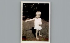 Antique 1940's Little Boy Feeding The Birds - Black & White Photography Photo