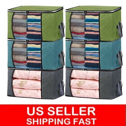 Large Foldable Storage Bag Clothes Blanket Quilt Closet Organizer Box Zipper