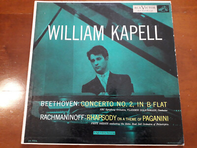 33 GIRI- LP ''WILLIAM KAPELL '' BEETHOVEN CONC N 2 -RACHMANINOFF RHAPSODY ''RCA VG+