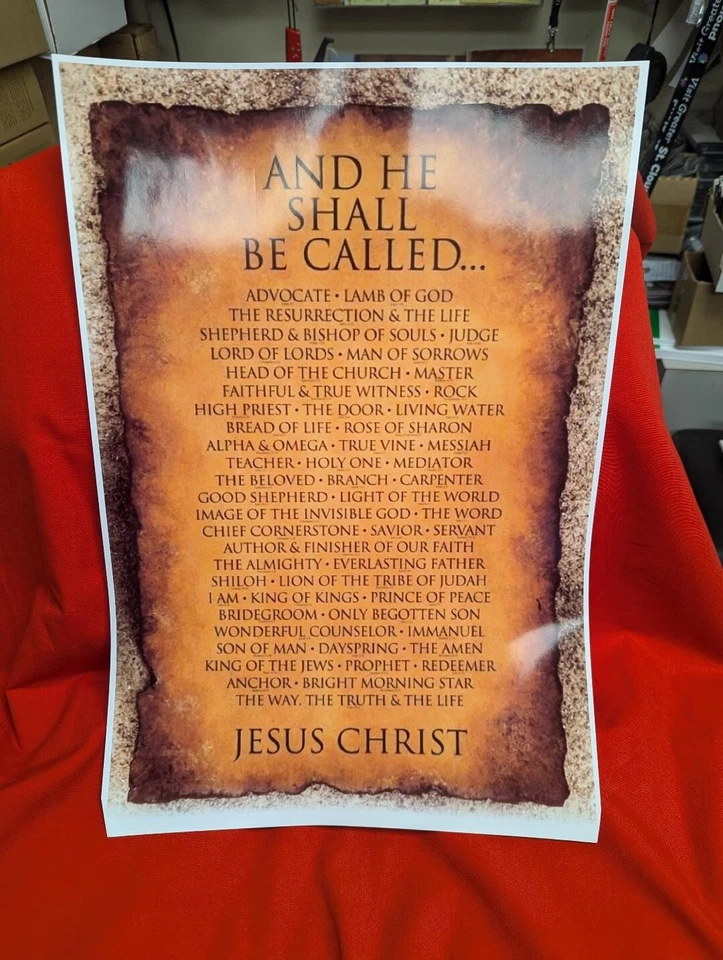 Y ÉL será llamado NOMBRES DE DIOS Impresión Cristiana 5 TAMAÑOS 5x7 a 13x19 PULGADAS Foto 3 de 3