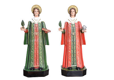 Statue Saints Cosmas and Damian CM 80 (31,50'') Fibreglass With Eyes Of Glass