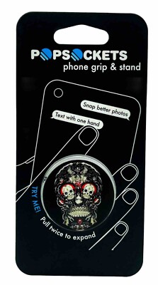 PopSockets Skull 💀 In Skulls ☠️ Black Phone Holder PopSocket Pop Socket  PopGrip