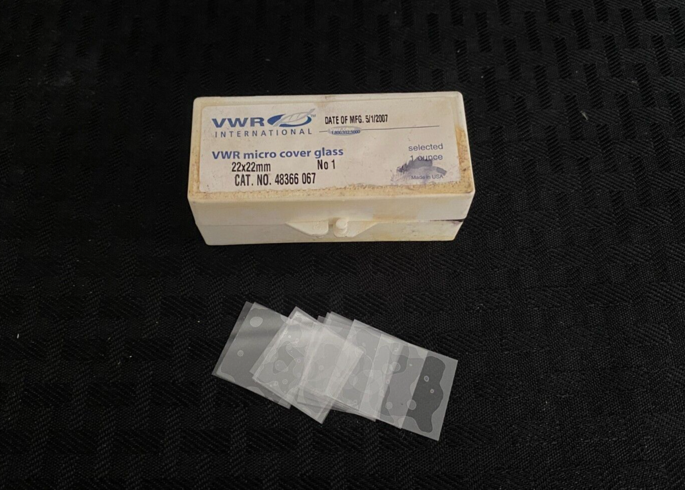 (10 Pcs) VWR Glass 22 x 22mm Square Micro Cover Glass No. 1 Thickness