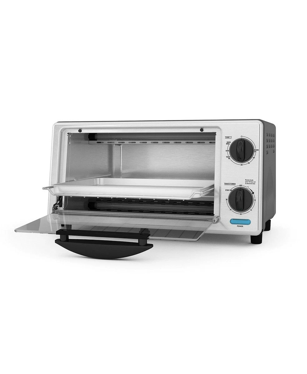 Bella - 4-Slice Toaster Oven - Black/silver