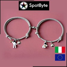 Coppia Bracciali Uomo Dinna Astronauta Filo Acciaio Intrecciato Space Lovers