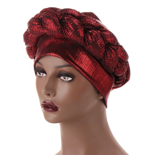 New Braid Turban Head Wrap African Women Cap Hijab Bonnet Hat Auto Gele Headtie - Picture 37 of 282