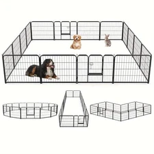 8 /16 Panels Dog Playpen Indoor outdoor Metal exercise pen with door in garden