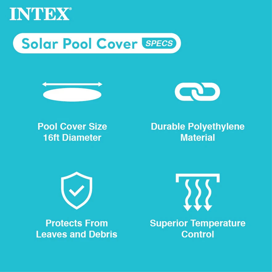 Intex 28014E 16 Ft Above Ground Pool Solar Cover with Carry Bag, Blue (Open Box) - Image 3 of 4