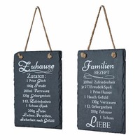 2Er Set Wandbilder SprüChe 15X20Cm Rezept Schilder Familie Schiefertafel Deko