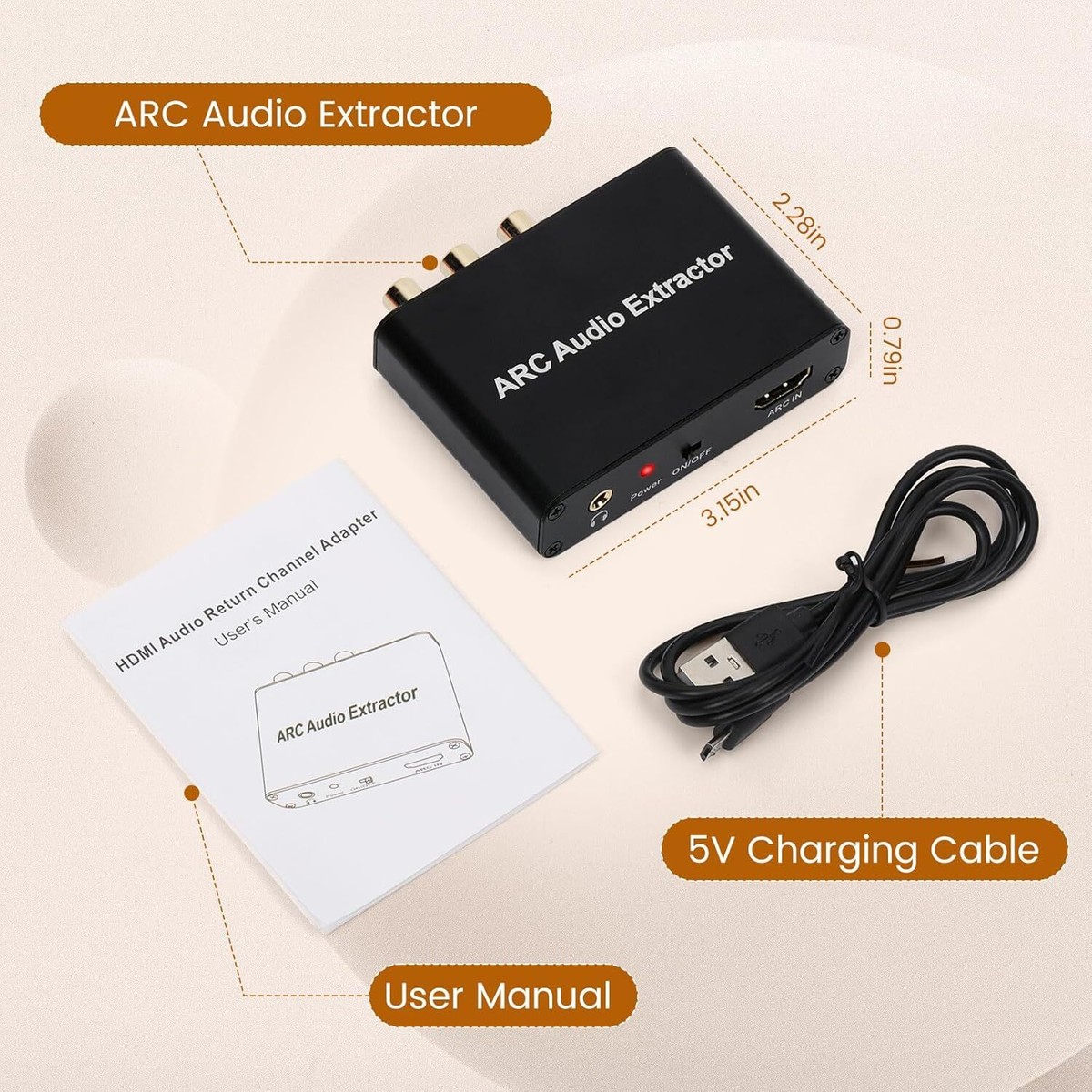 HDMI ARC Audio Extractor ARC To SPDIF Coaxial L/R Stereo ARC