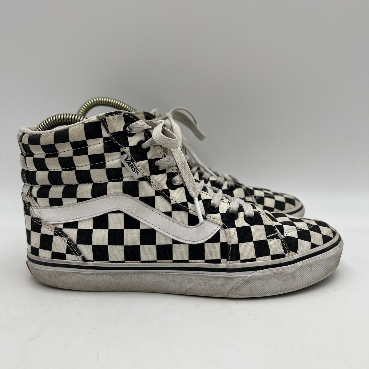 Size VANS Sk8 Hi Off White Checkered Lace Up Sneaker