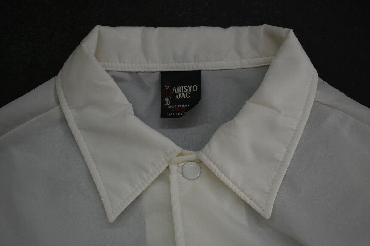 Vintage 80s Aristo Jac Made USA wnl Mens Nylon Snap Button Front 