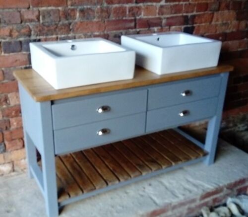 rustic vanity unit for double sinks 4 drawers - Picture 5 of 12