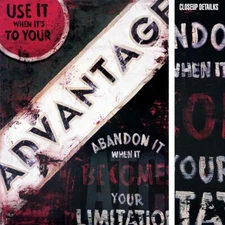 35W"x47H" USE IT TO YOUR ADVANTAGE by RODNEY WHITE - GRAFFITI URBAN ART CANVAS