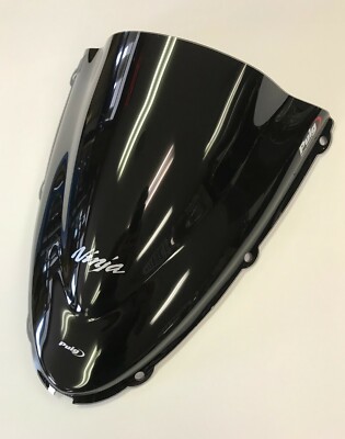 05-08 ZX6R 636 ZX6RR Black PUIG Racing Double Bubble Windshield