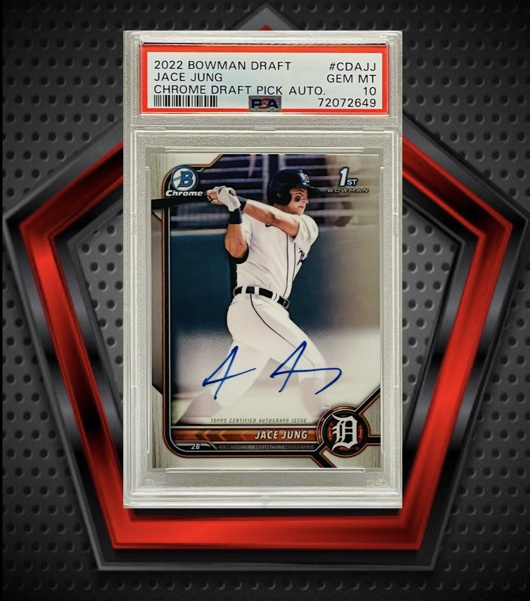 Jace Jung *PSA 10* Auto 2022 1st Bowman Chrome Draft #CDA-JJ Detroit Tigers MLB