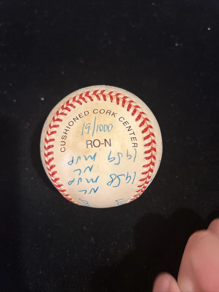 Autografiado Ernie Banks Béisbol Firmado a Mano 16 Estadísticas Reggie Jackson Certificado de Autenticidad Sr. Cub Foto 4 de 4