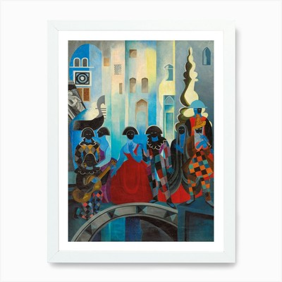 Alexandra Exter - Karneval in Venic gerahmtes Wandbild Poster Leinwanddruck Bild