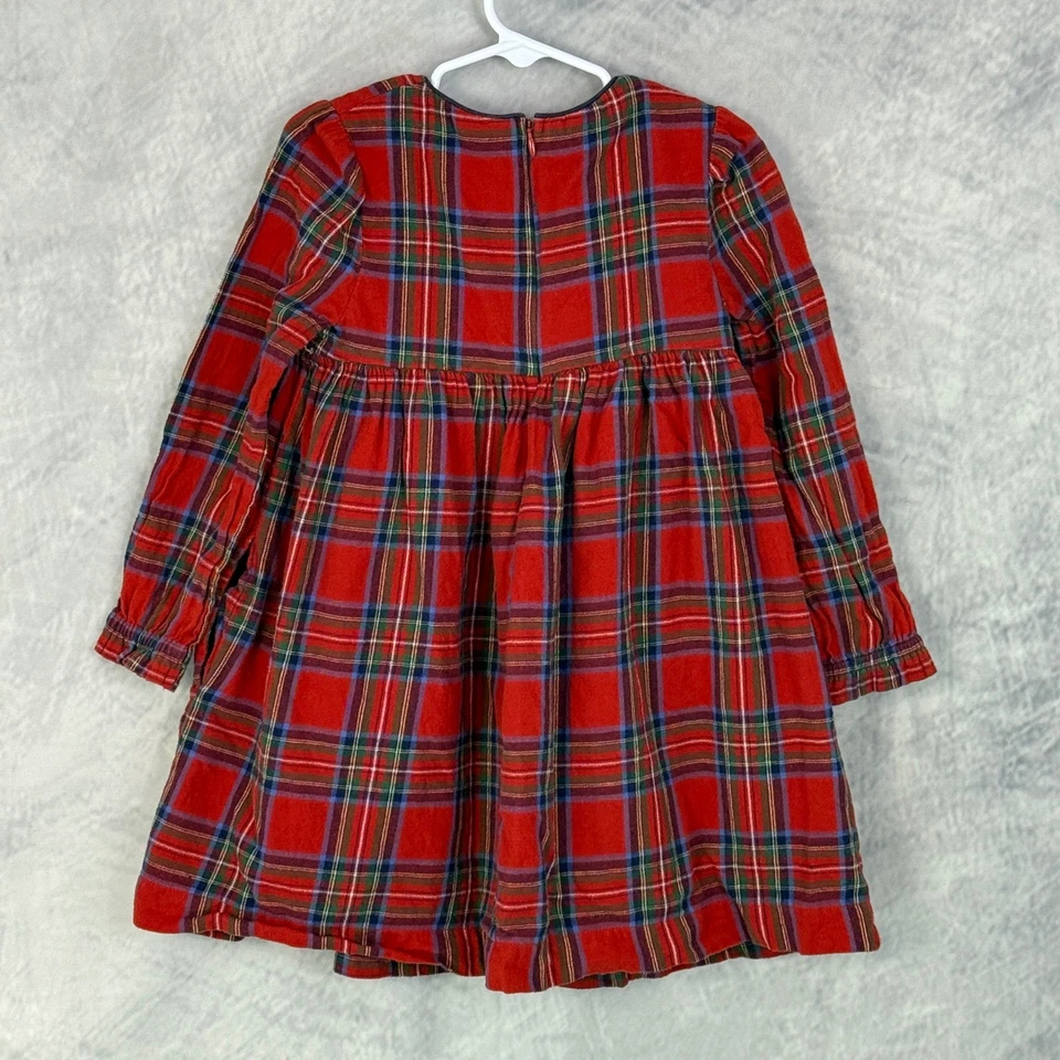 Vestido Mini Boden Niñas Rojo A Cuadros Manga Larga Talla 4-5 Años Navidad Foto 2 de 4