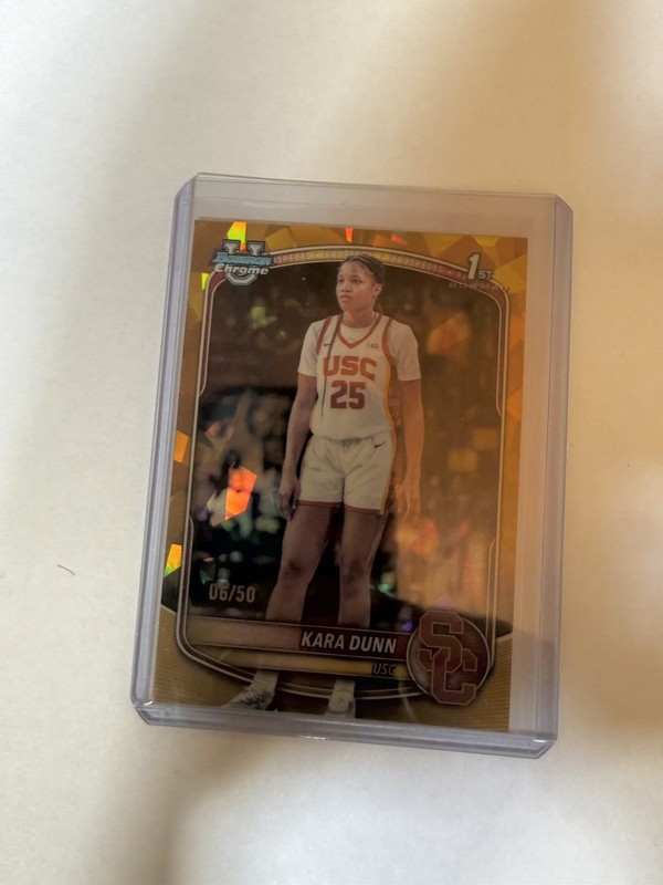 Topps 2025 Bowman sapphire Chrome U Kara Dunn 1st Bowman Gold /50 USC